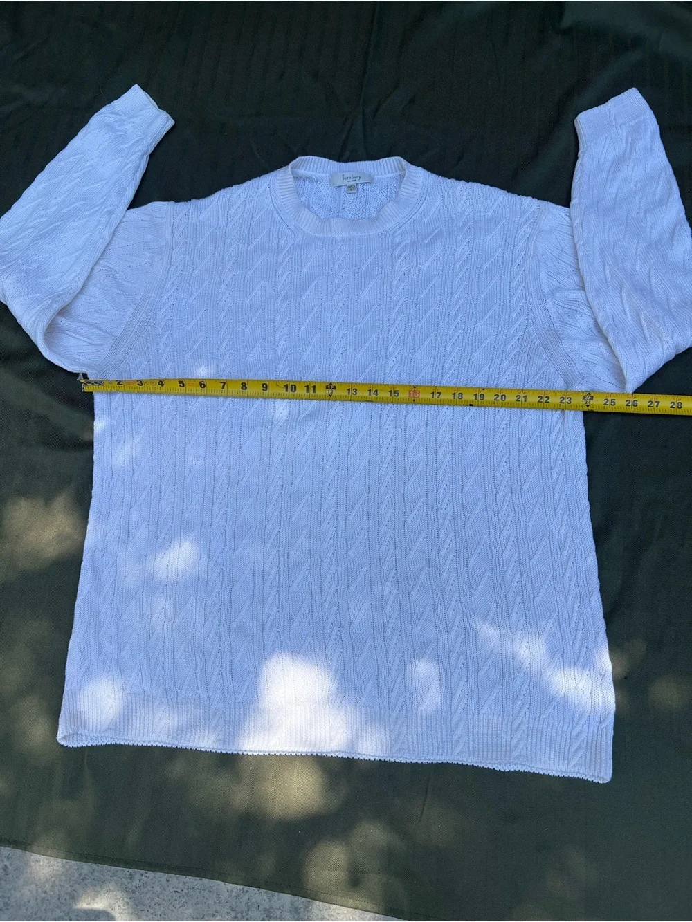 Turnbury 1980 White Cable-Knit Crewneck Sweater mes - Unbranded 100%cotton sizeL